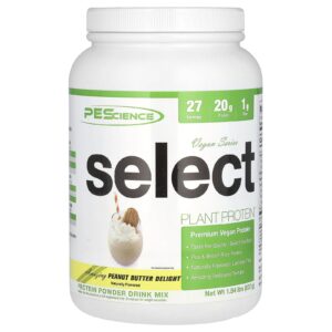 PEScience Vegan Series Proteína Vegetal Selecionada Manteiga de Amendoim Deliciosa 837 g (184 lb)