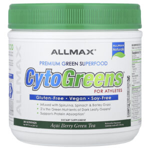 ALLMAX CytoGreens® Superalimento Vegetal Premium para Atletas Açaí e Chá Verde 267 g (94 oz)
