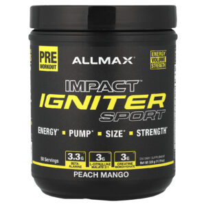 ALLMAX IMPACT™ IGNITER Sport Pré-Treino Pêssego e Manga 320 g (1129 oz)