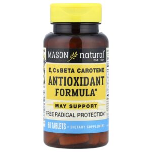 Mason Natural Vitaminas E C e Betacaroteno 60 Comprimidos