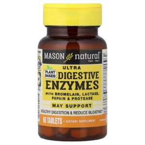 Mason Natural Enzimas Ultra Digestivas à Base de Plantas 60 Comprimidos