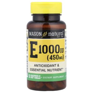 Mason Natural Vitamina E 450 mg (1.000 UI) 50 Cápsulas Softgel
