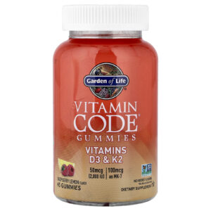 Garden of Life Gomas Vitamin Code® Vitaminas D3 e K2 Framboesa e Limão 45 Gomas