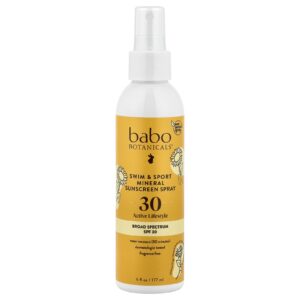 Babo Botanicals Natação e Esportes Spray de Proteção Solar Mineral FPS 30 177 ml (6 fl oz)