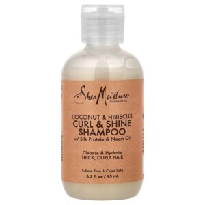 SheaMoisture Shampoo para Cachos e Brilho Cabelos Grosso e Encaracolado Coco e Hibisco 95 ml (32 fl oz)