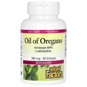 Natural Factors Óleo de Orégano 180 mg 30 Cápsulas Softgel