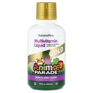 NaturesPlus Animal Parade® Gold Multivitamínico Líquido Fruto Silvestre Tropical 480 ml (16 fl oz)