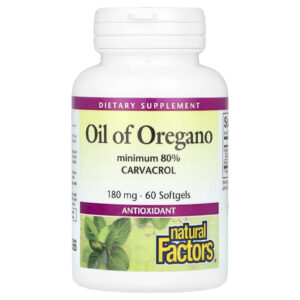 Natural Factors Óleo de Orégano 180 mg 60 Cápsulas Softgel