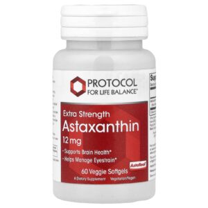 Protocol for Life Balance Astaxanthin 12 mg 60 Cápsulas Softgel Vegetais