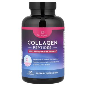 Sunergetic Peptídeos de Colágeno 150 Cápsulas (500 mg por Cápsula)