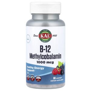 KAL B-12 e Mecobalamina Fruto Silvestre 1.000 mcg 60 Pastilhas