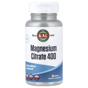 KAL Citrato de Magnésio 400 60 Comprimidos (200 mg por comprimido)
