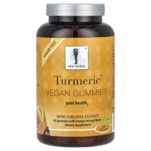 New Nordic Gomas Veganas de Cúrcuma com Extrato de Curcuma Manga e Laranja 60 Gomas (150 mg por Goma)