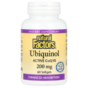 Natural Factors Ubiquinol 200 mg 60 Cápsulas Softgel