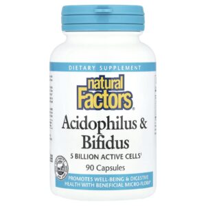 Natural Factors Acidophilus e Bifidus 90 Cápsulas