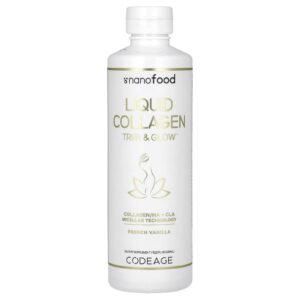 Codeage Nanofood Colágeno Líquido Aparência e Brilho Baunilha Francesa 450 ml (1522 fl oz)