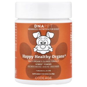 Codeage DNA Pet Happy Healthy Organs Fórmula para Vários Órgãos e Glândulas Para Cães 85 g (3 oz)