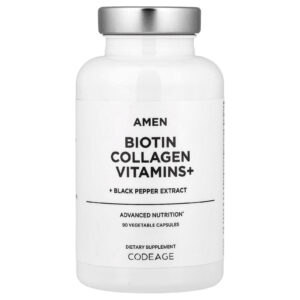 Codeage Amen Biotina e Colágeno e Vitaminas+ 90 Cápsulas Vegetais