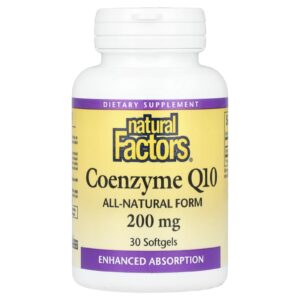 Natural Factors Coenzima Q10 200 mg 30 Cápsulas Softgel