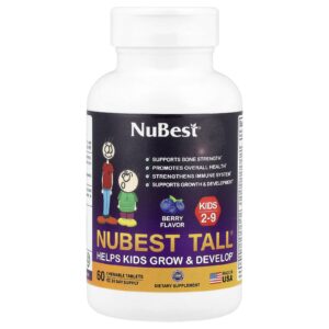 NuBest Tall® Crianças de 2 a 9 Anos Frutos Silvestres 60 Comprimidos Mastigáveis