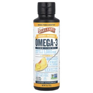 Barleans Seriously Delicious® Ômega-3 de Óleo de Peixe Smoothie de Manga e Pêssego 1.080 mg 227 g (8 oz)