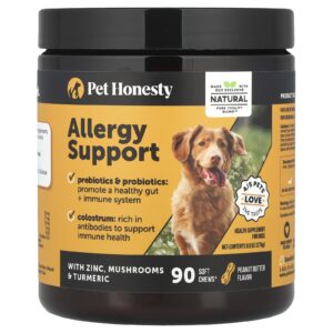 Pet Honesty Suporte para Alergias Para Cães Manteiga de Amendoim 90 Cápsulas Mastigáveis 270 g (95 oz)