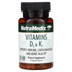 NutraMedix Vitaminas D3 e K2 60 Cápsulas Vegetais