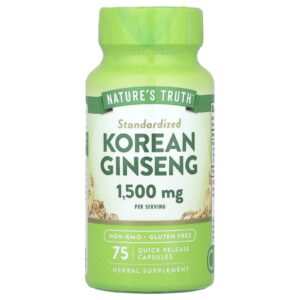 Natures Truth Ginseng Coreano 75 Cápsulas de Liberação Rápida (500 mg por Cápsula)
