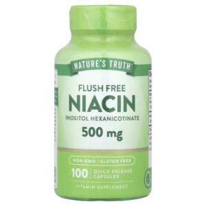 Natures Truth Niacina sem Lavagem 500 mg 100 Cápsulas de Liberação Rápida