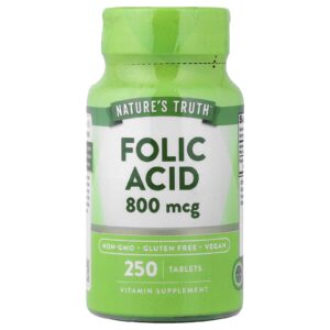Natures Truth Ácido Fólico 800 mcg 250 Comprimidos
