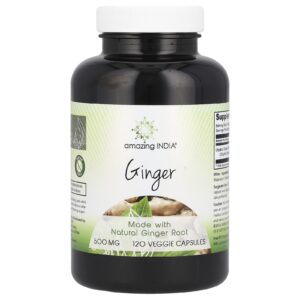 Amazing India Gengibre 500 mg 120 Cápsulas Vegetais