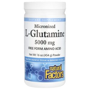 Natural Factors L-Glutamina Micronizada em Pó 454 g (16 oz)