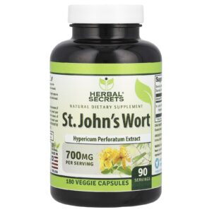 Herbal Secrets Erva-de-são-joão 180 Cápsulas Vegetais (350 mg por Cápsula)