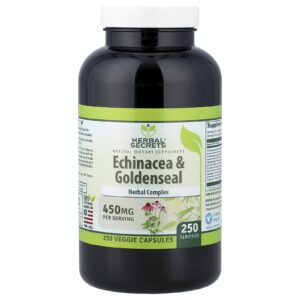 Herbal Secrets Echinacea e Hidraste 250 Cápsulas Vegetais