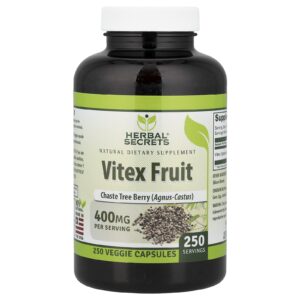 Herbal Secrets Fruta Vitex 400 mg 250 Cápsulas Vegetais