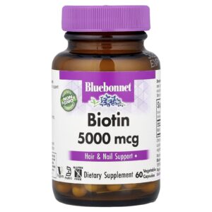 Bluebonnet Nutrition Biotina 5.000 mcg 60 Cápsulas Vegetais