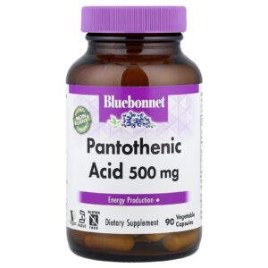 Bluebonnet Nutrition Ácido Pantotênico 500 mg 90 Cápsulas Vegetais
