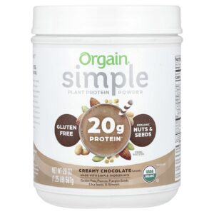 Orgain Simple Proteína Vegetal em Pó Chocolate Cremoso 567 g (125 lb)