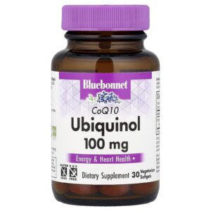 Bluebonnet Nutrition CoQ10 Ubiquinol 100 mg 30 Cápsulas Softgel Vegetarianas