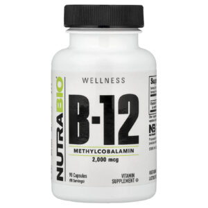 NutraBio Vitamina B-12 2.000 mcg 90 Cápsulas