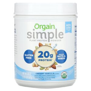 Orgain Simple Proteína Vegetal em Pó Baunilha Cremosa 567 kg (20 oz)