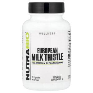 NutraBio Cardo-mariano Europeu 90 Cápsulas (241 mg por Cápsula)