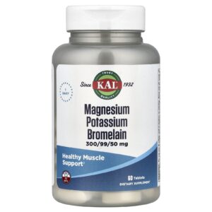 KAL Magnésio e Potássio Bromelaína 60 Comprimidos