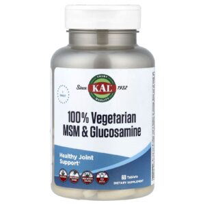 KAL 100% Vegetariano MSM e Glucosamina 60 Comprimidos
