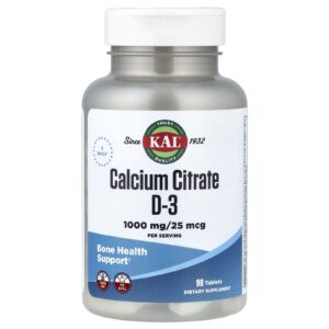 KAL Citrato de Cálcio D-3 25 mcg / 1.000 mg 90 Comprimidos