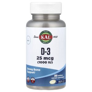 KAL Vitamina D-3 200 Cápsulas Softgel
