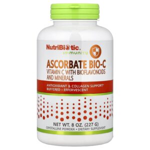 NutriBiotic Immunity Bio-C Ascorbato em Pó Vitamina C com Bioflavonoides e Minerais 227 g (8 oz)
