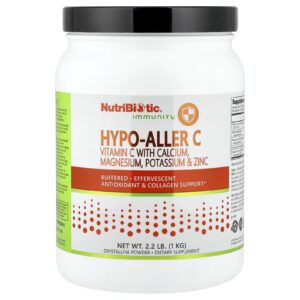 NutriBiotic Imunidade Hypo-Aller C Vitamina C com Cálcio Magnésio Potássio e Zinco 1 kg (22 lb)