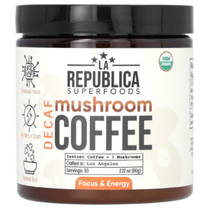 La Republica Café com Cogumelos Café Instantâneo + 7 Cogumelos Descafeinado 60 g (212 oz)