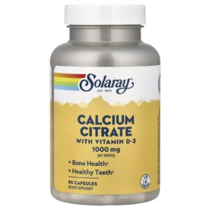 Solaray Citrato de Cálcio com Vitamina D-3 90 Cápsulas